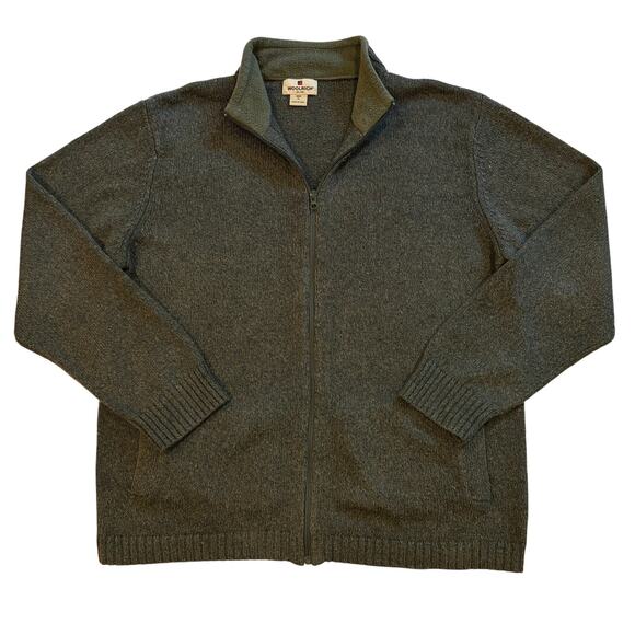 Woolrich Cardigan Sweater Mens Size XL Green Full Zip Long Sleeve Pockets Casual - Picture 1 of 10